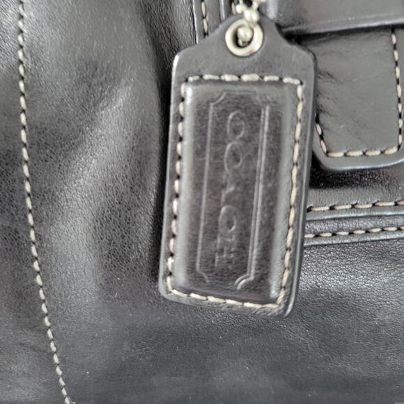 COACH Black Leather Hamilton Satchel Shoulder Handbag - Picture 2 of 16